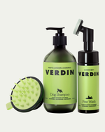 Photo image of the Verdin Nourishing Dog Shampoo Bundled Set Against a White Background.